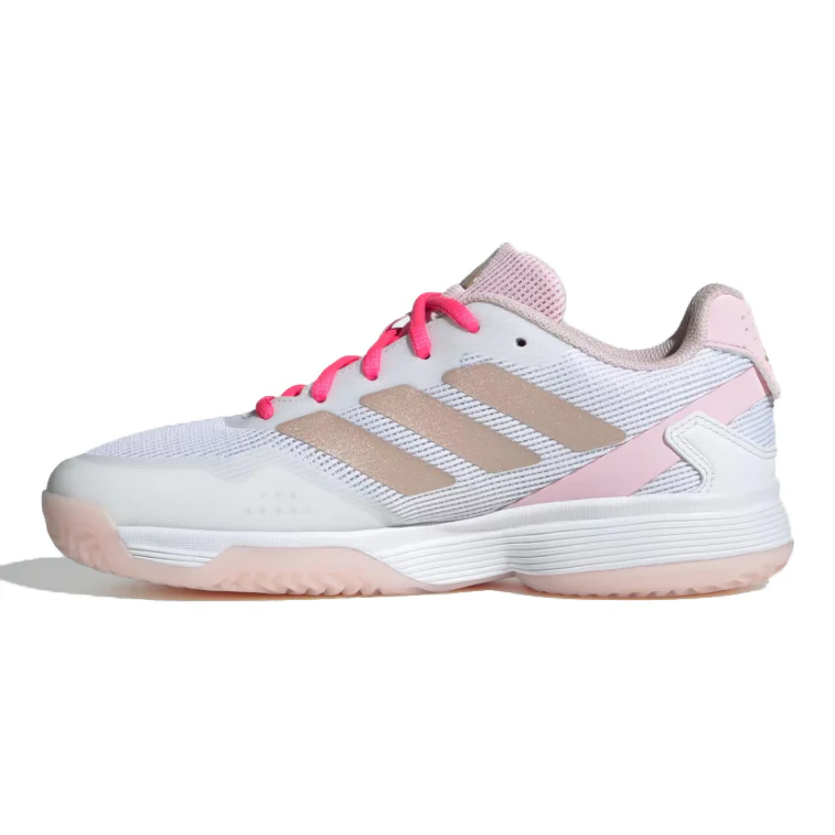 Adidas Junior Ubersonic Tennis Shoes FW25 White Pink - Image 3