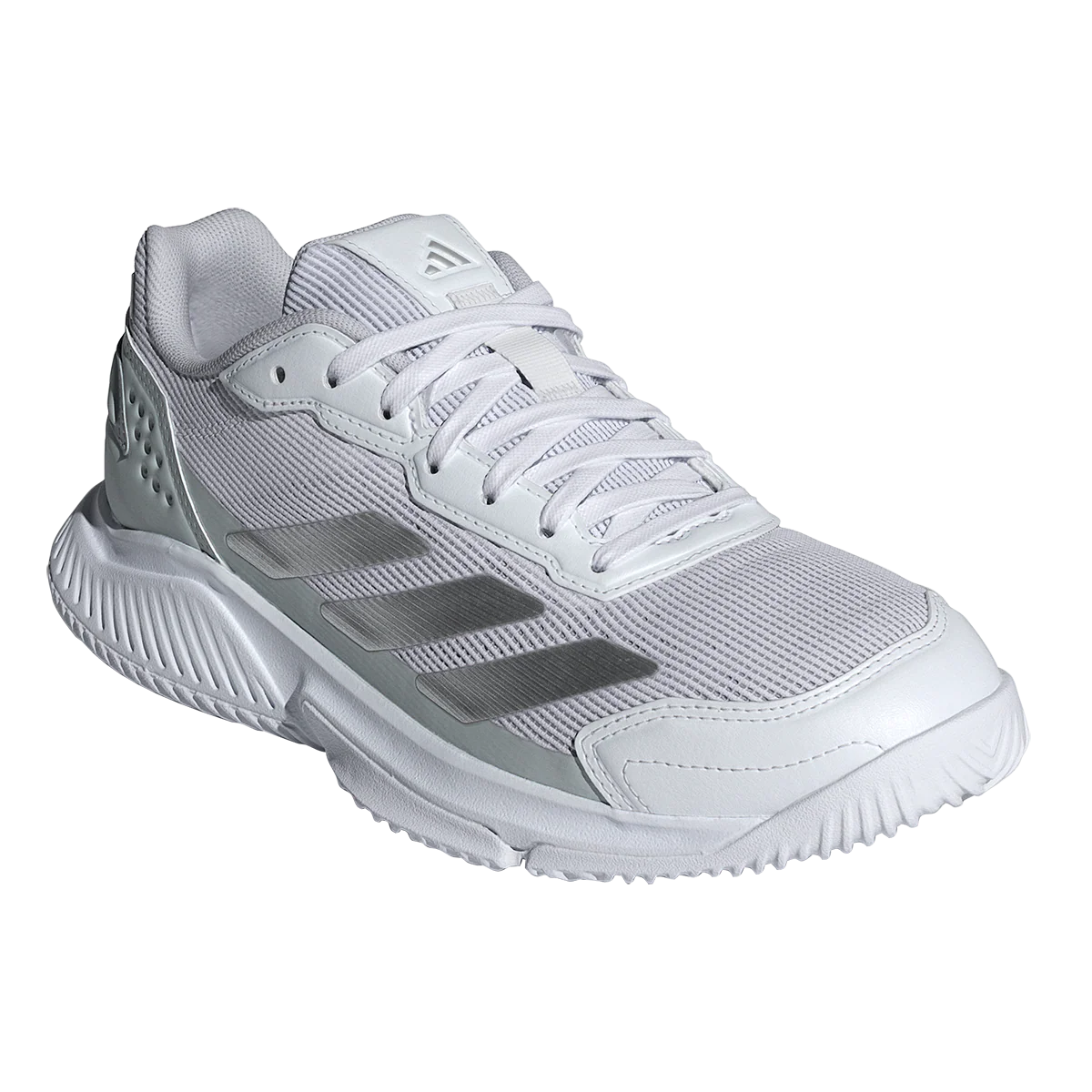 Adidas Women's Courtquick Padel Shoes White Metallic Silver - Image 6