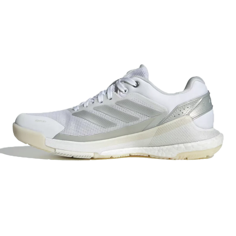 Adidas Women's Crazyquick Boost Padel Shoes White Metallic Silver - Image 3