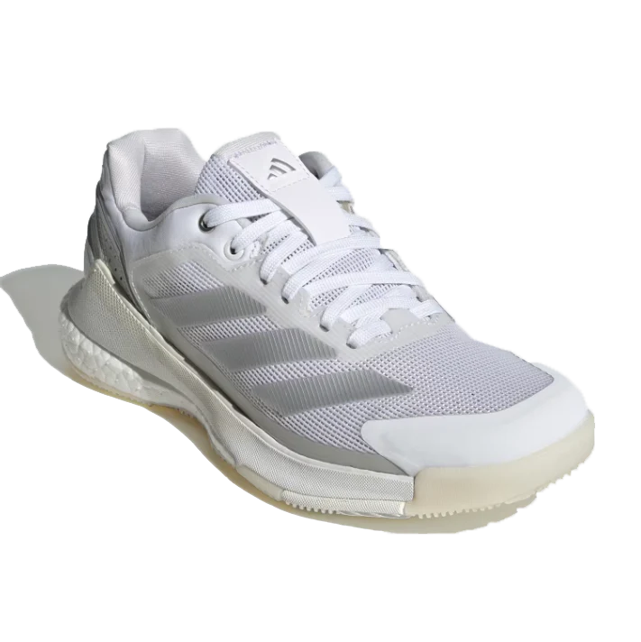 Adidas Women's Crazyquick Boost Padel Shoes White Metallic Silver - Image 5