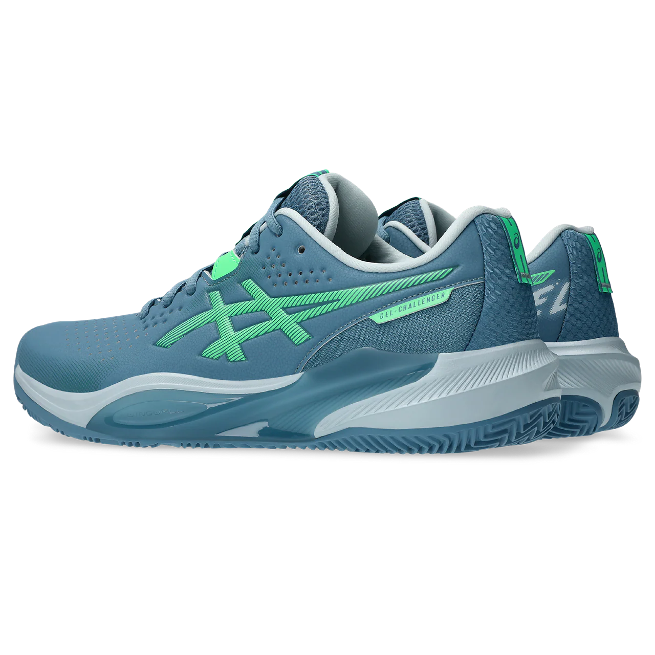 Asics Men's Gel Challenger 15 Padel Shoes Saba Blue Vital Green - Image 5