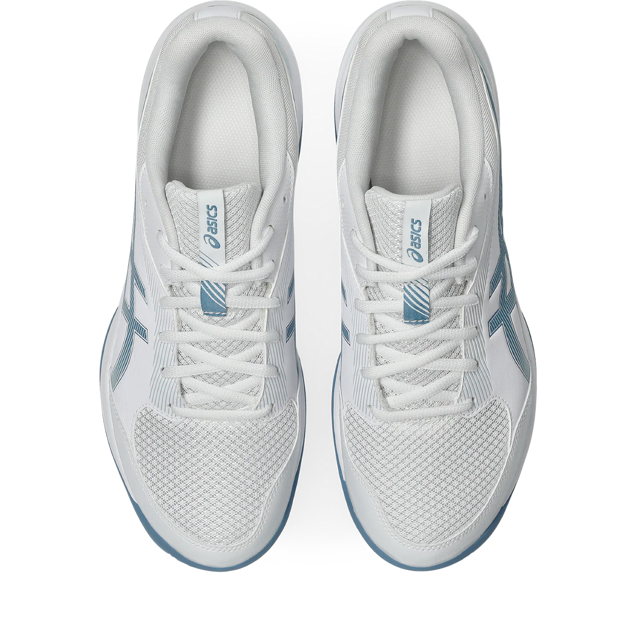 Asics Men's Gel Task 4 Indoor Court Shoes White Saba Blue - Image 7