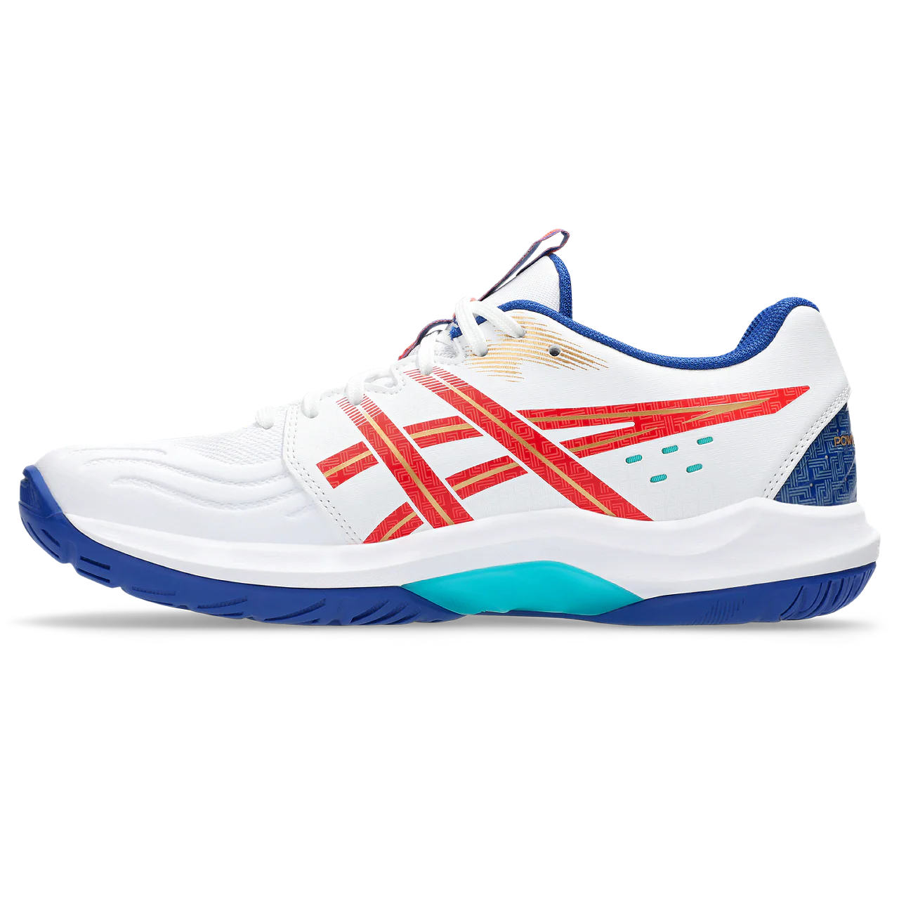 Asics Men's Powerbreak FF Indoor Court Shoes AW25 White Asics Blue - Image 3