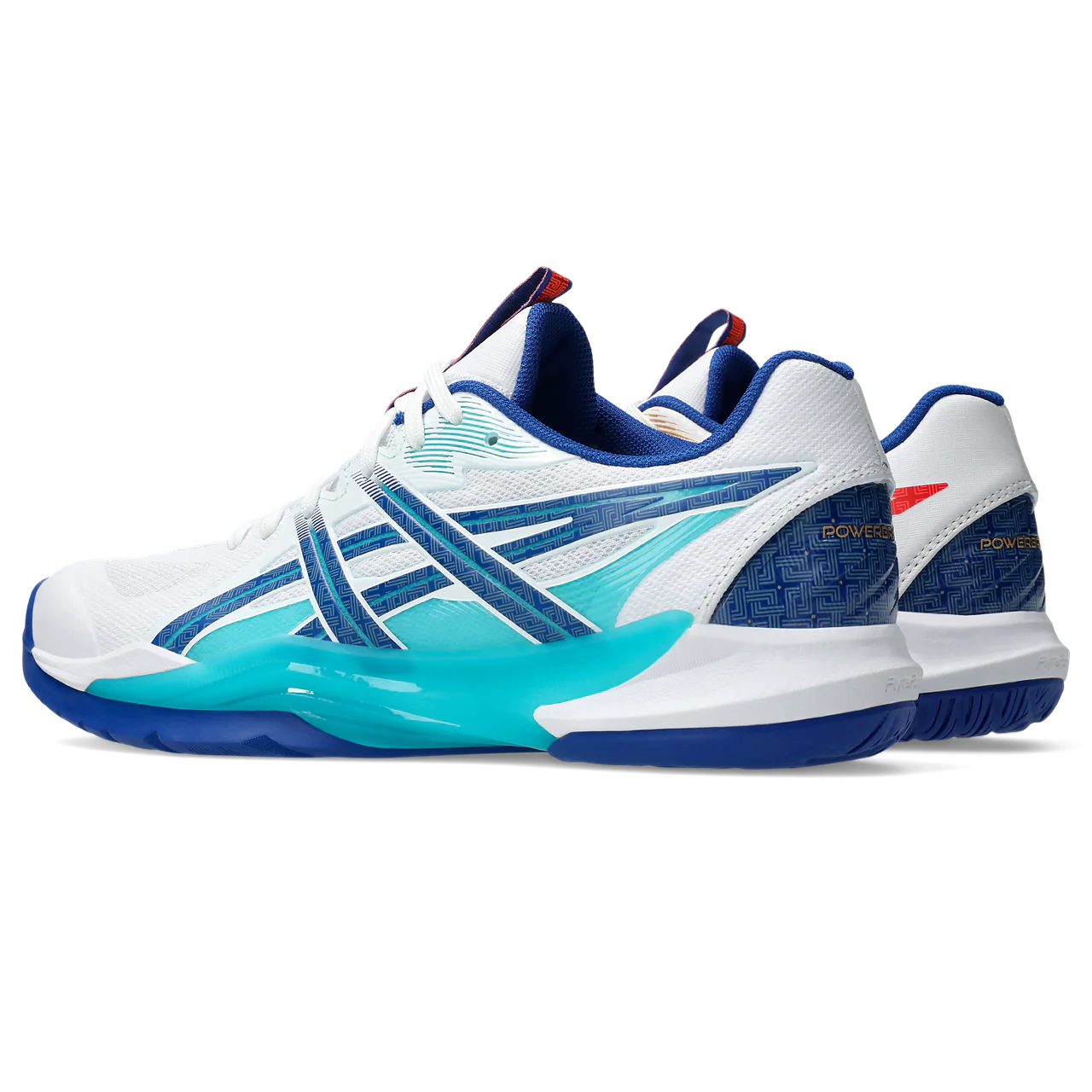Asics Men's Powerbreak FF Indoor Court Shoes AW25 White Asics Blue - Image 4