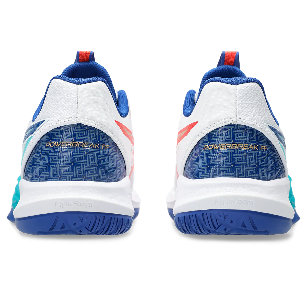Asics Men's Powerbreak FF Indoor Court Shoes AW25 White Asics Blue - Image 7