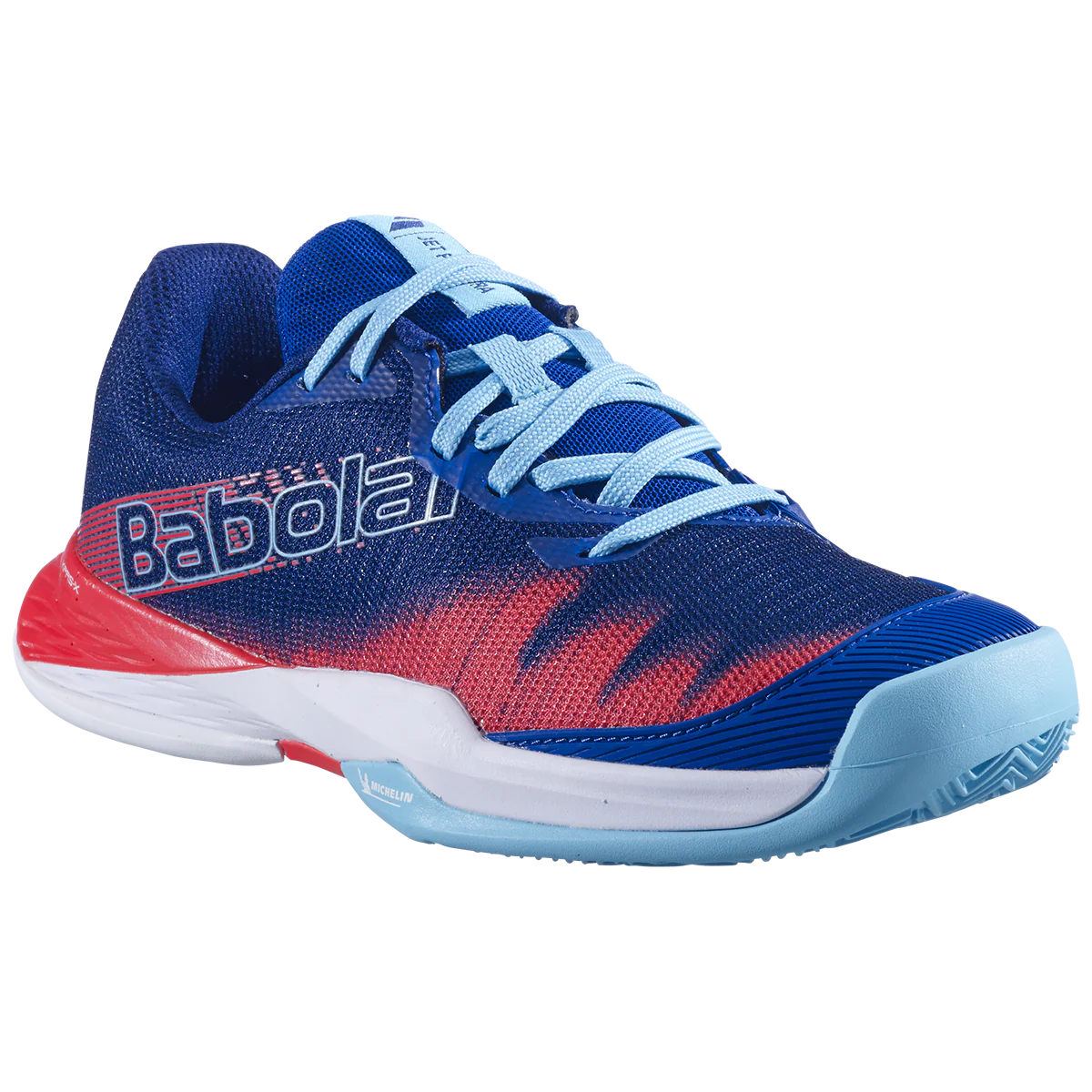 Babolat Junior Jet Premura 2 Padel Shoes Blue Poppy Red - Image 5