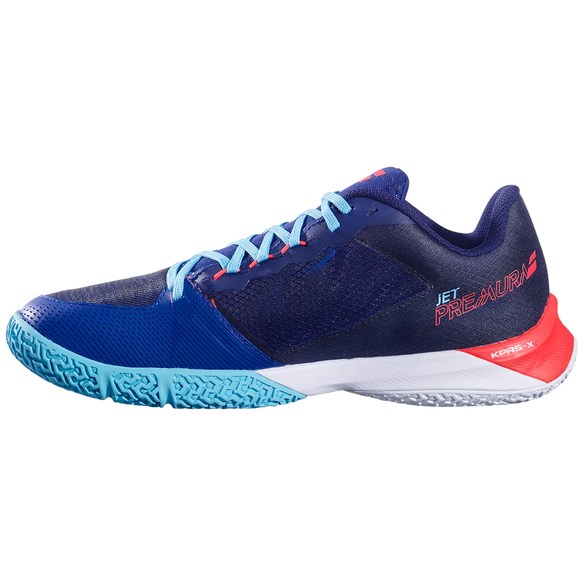 Babolat Men's Jet Premura 2 Padel Shoes Blue Poppy Red - Image 3