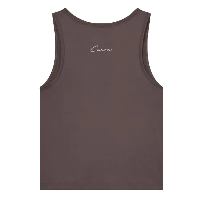 Cuera Women's On Court Slim Tank Top Dark Brown - Image 3