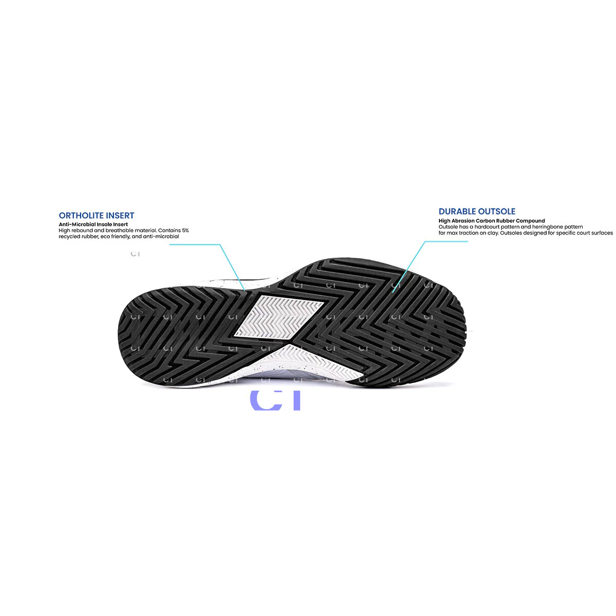 Diadem Men's Court Burst Pickleball Shoes - White/Black - Image 10