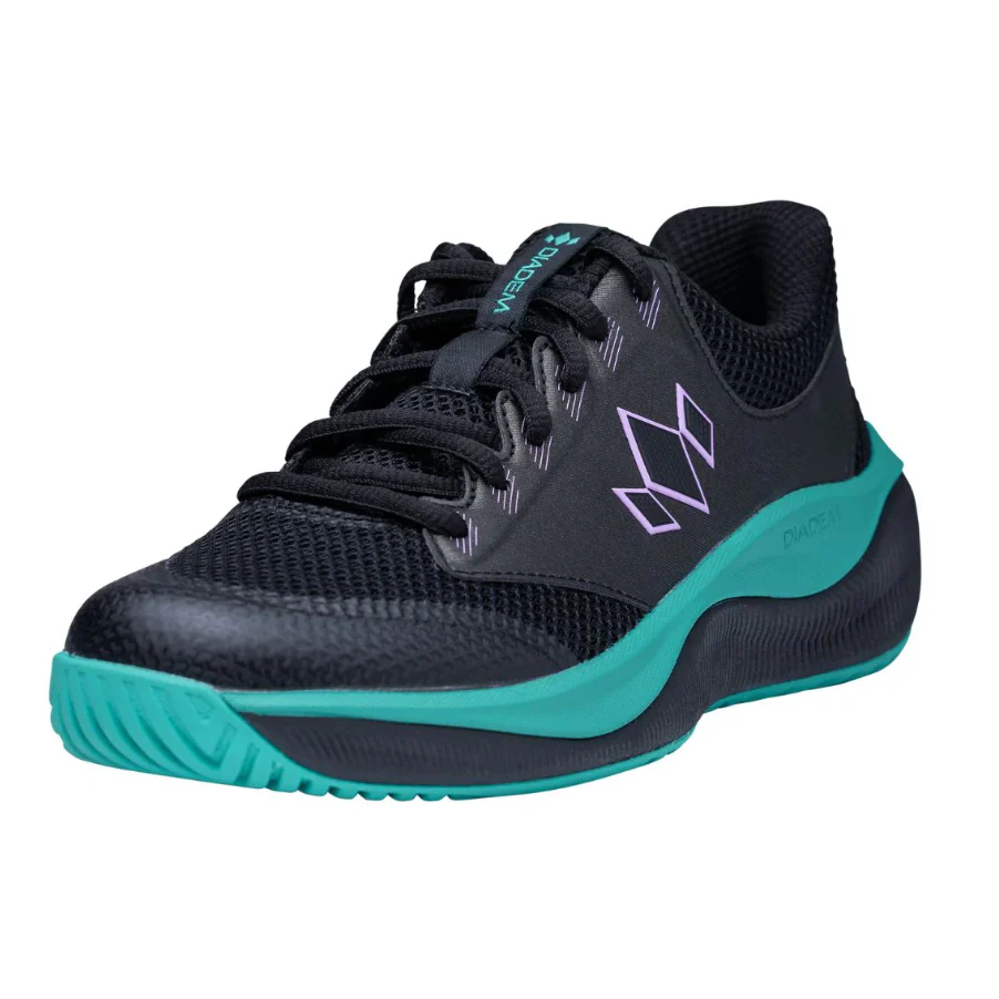 Diadem Women's Court Flo Pickleball Shoes Black/Teal - Image 4