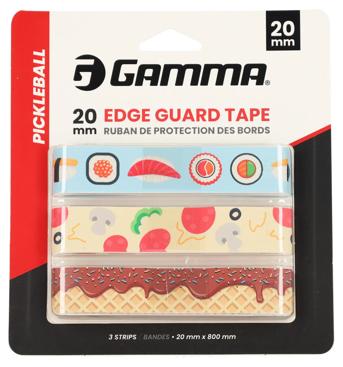 Gamma Food Pickleball Paddle Edge Protection Tape - 3 Pack 20mm