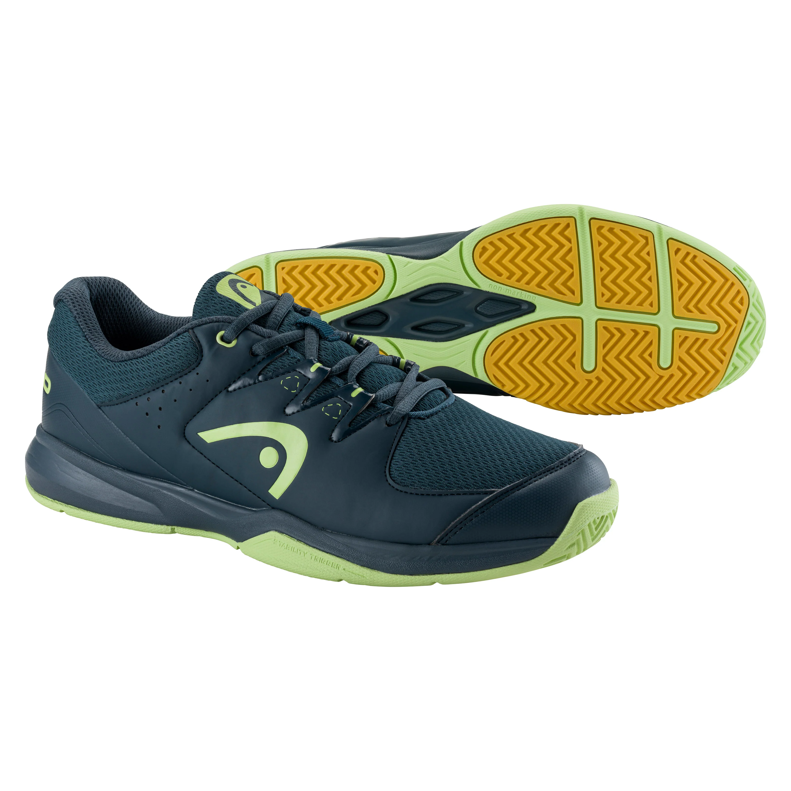 HEAD Men's Grid 3.5 Indoor Shoe Navy Lime - Image 4