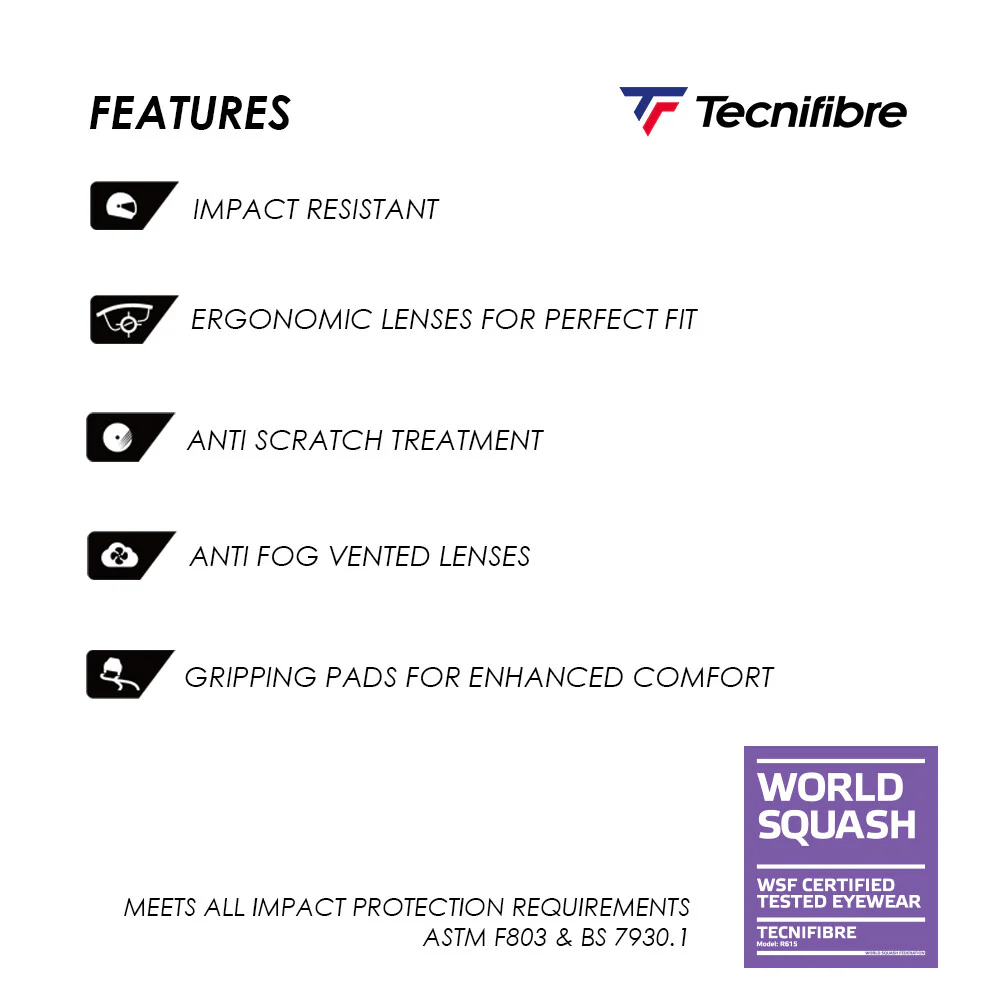 Tecnifibre Eye Protection Glasses Red Blue - Image 4