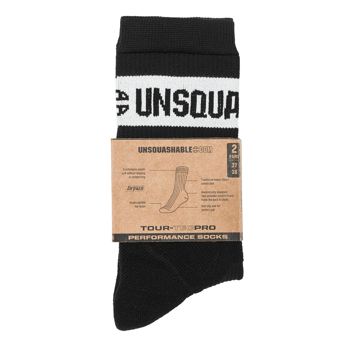 UNSQUASHABLE TOUR-TEC PRO Sock - 2 Pack Black - Image 3