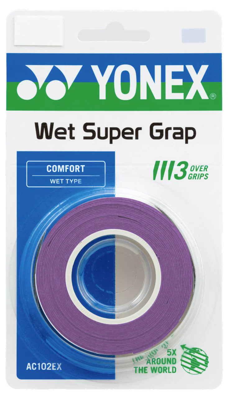 Yonex AC102EX Super Grap Overgrips Pack Of 3 Deep Purple